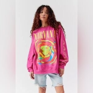 Nirvana Smile Overdyed Crew Neck Sweatshirt